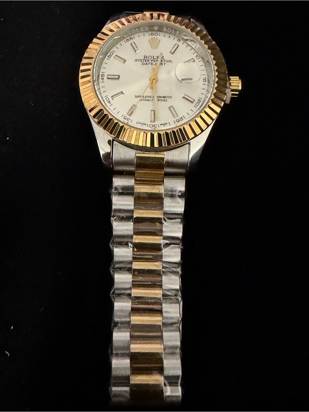 Rolex TwoTone Gold And Silver Datejust Style Mens Watch